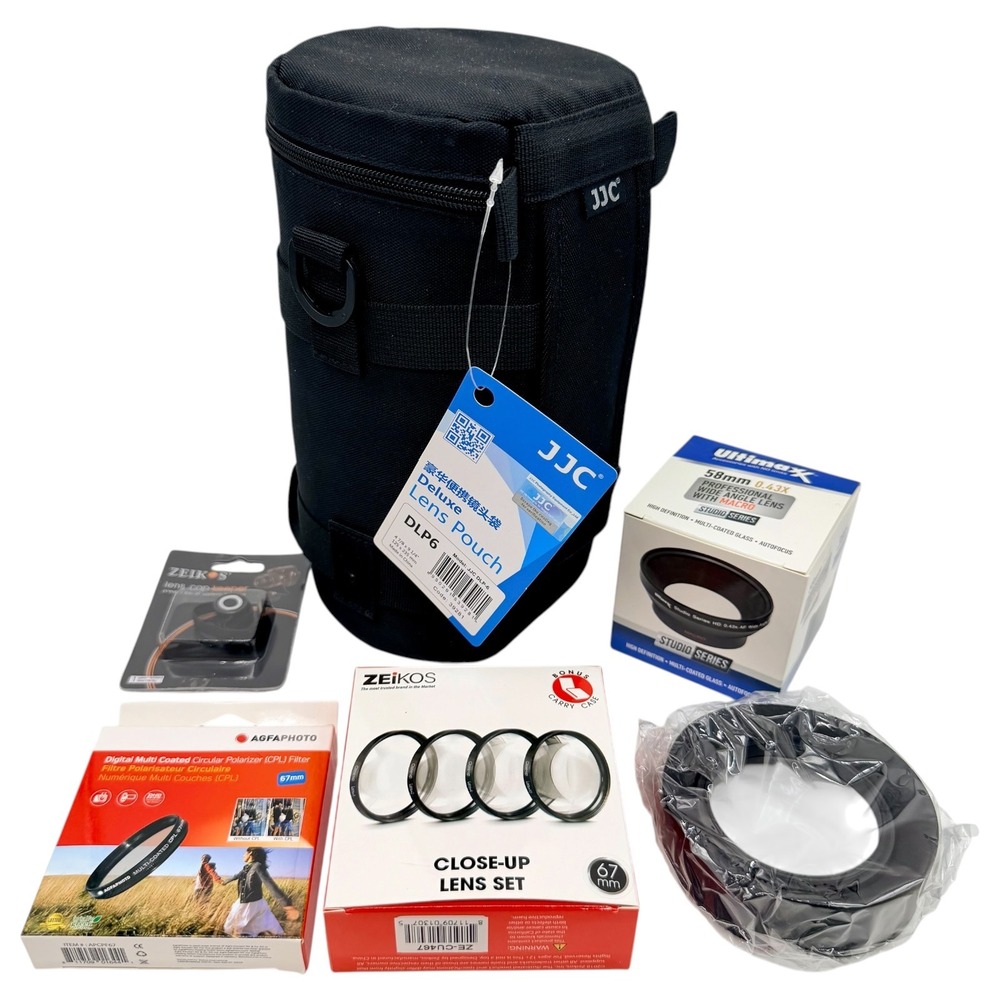 JJC Zeikos AgfaPhoto Camera Accessory Bundle Lens Pouch Filters Wide‎ Angle New